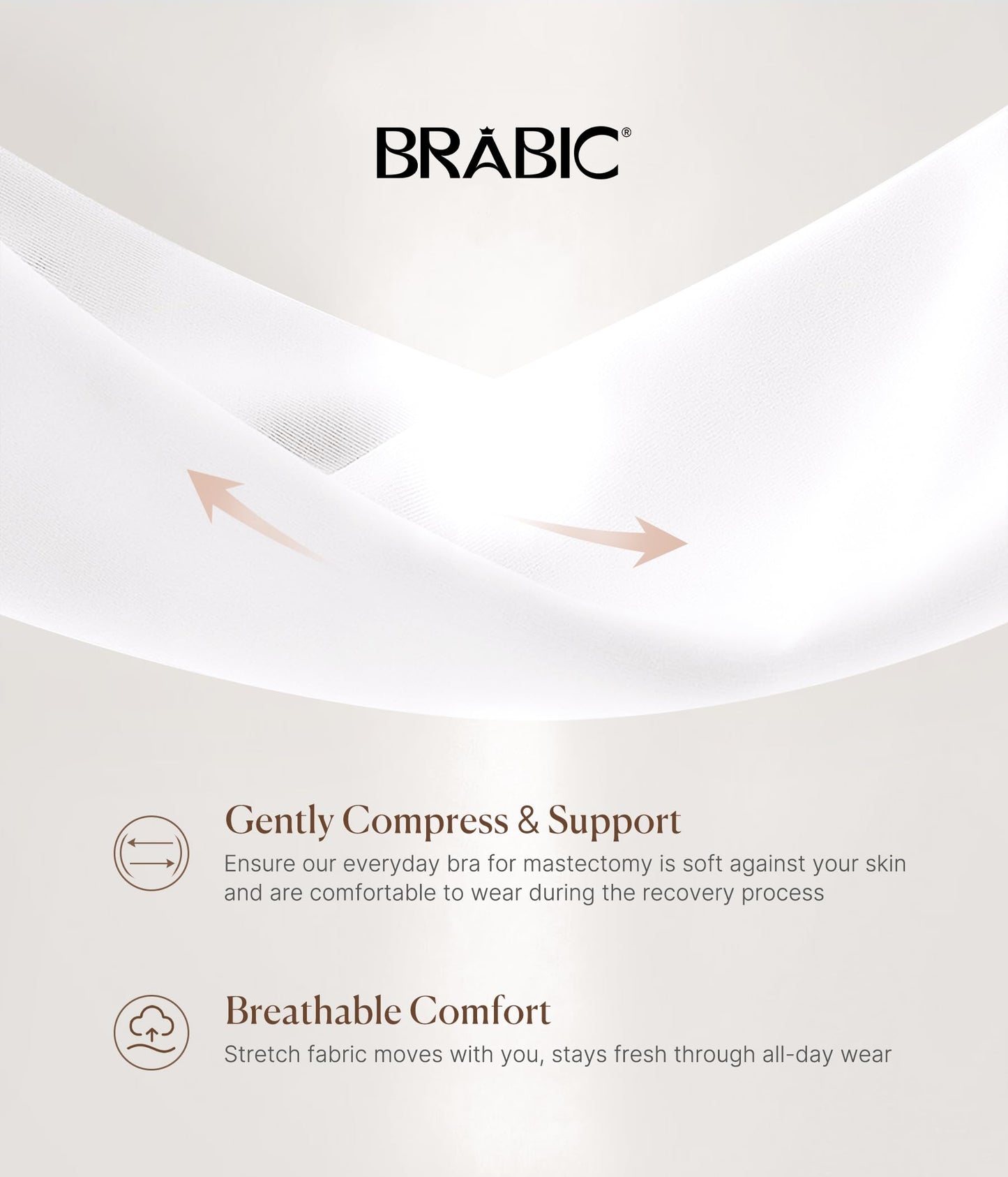 BRABIC Zip Front Closure Everyday Bra for Women Post Surgery Compression Support with Adjustable Straps Wirefree (Medium, White)