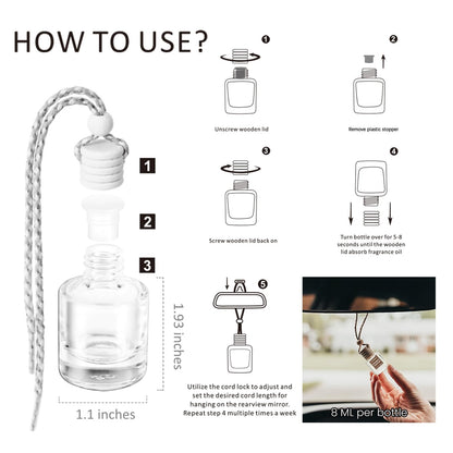 Car Air Freshener Hanging 2 Pack,Mahogany Teakwood Essential Oil Diffuser for Car, Car Air Freshener Cute, 45+ days Long Lasting Air Freshener for Car And Women, car accessories Made in USA