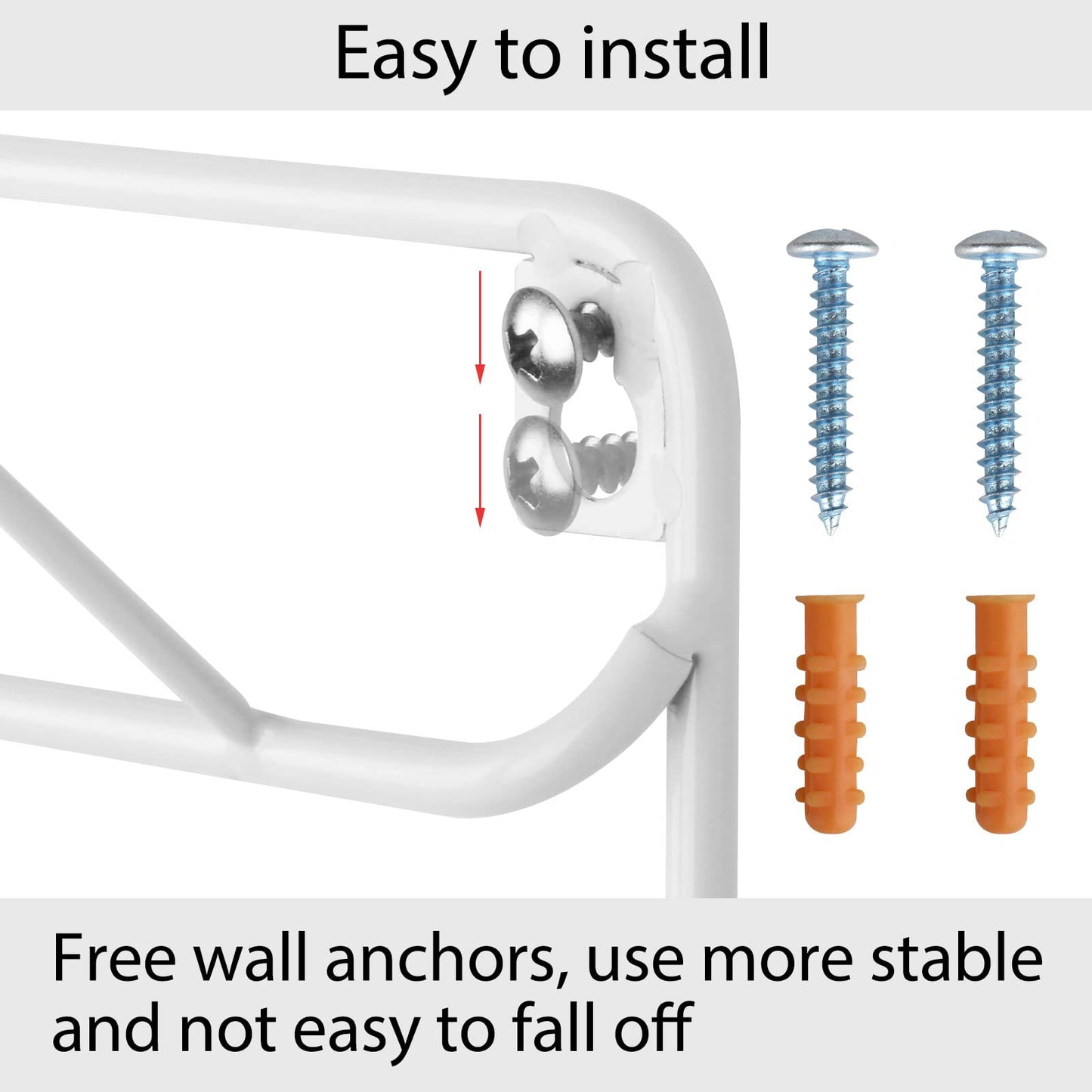 YBING Thread Holder Wall 54-spool Sewing Thread Rack Wall Mount Embroidery Thread Holder Organizer Spool Holder Wall Hanging Tools for Quilting White Metal