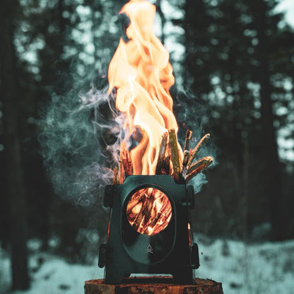 überleben Stöker Wood Burning Camp Stove - Stainless Steel Portable Stove for Camping, Backpacking, & Hiking - 18oz Folding Camping Stove - Small Wood Stove Camping Essentials (Carbon Black)