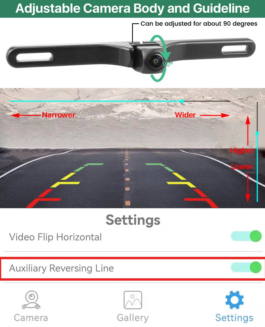 WiFi Car Wireless Backup Camera, GreenYi 5G 720P HD Car License Plate Rear/Front View Reverse Camera for iPhone iPad Android Smart Phones Tablets Which Support Double Band WiFi