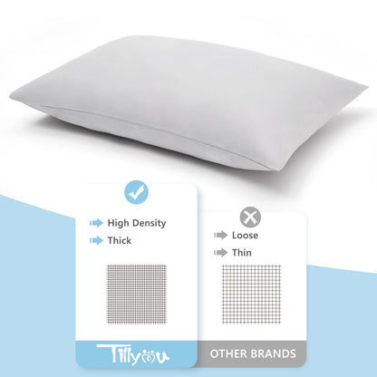 TILLYOU Toddler Pillowcase 2 Pack with Envelope Closure,13" x 18" Silky Soft Microfiber Travel Pillow Case Kids Pillowcases for Boys and Girls,Gray