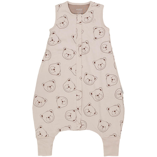 Woolino 4 Season Baby Sleep Bag with Feet Opening, Australian Merino Wool and Organic Cotton, Toddler Sleeping Bag, 18-36mo, Teddy Bear