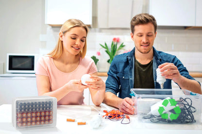 Battery Organizer Storage Box, Garage Case Holder for 24* AA, 30* AAA Batteries (Bag Not Include Batteries Pack) (white)