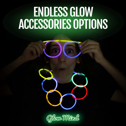 100 Ultra Bright Glow Sticks Bulk Party Pack - Halloween Glow in the Dark Party Supplies Pack - 8" Glowsticks Party Favors with Bracelets and Necklaces