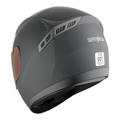 1STORM Motorcycle Bike Full FACE Helmet Booster MATT Black; Size L (59-60 CM)