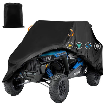 UTV Cover 2 Seater Waterproof Outdoor,Side by Side ATV Covers,Durable Anti-UV All Weather Protection, Compatible with Polaris Ranger RZR Can-am Defender Yamaha Honda Pioneer,115" Lx59 Wx74.8 H