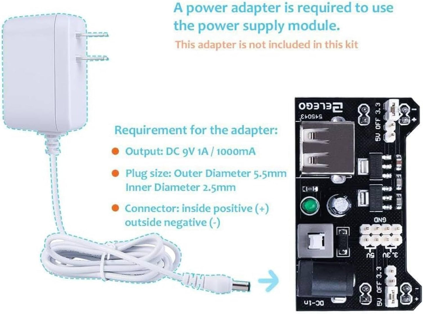 ELEGOO Electronic Fun Kit Bundle with Breadboard Cable Resistor, Capacitor, LED, Potentiometer total 235 Items for Arduino