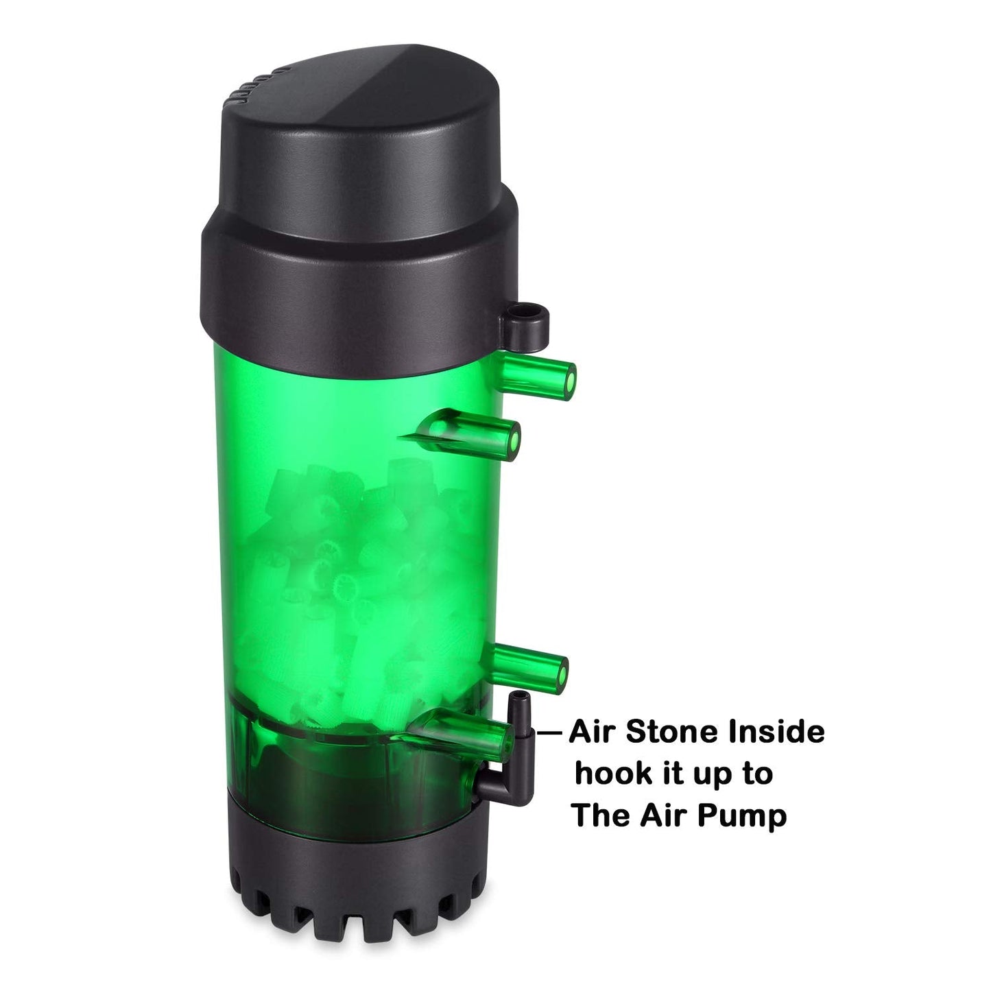 QANVEE Fluidized Moving Bed Bubble Bio Media Filter for Aquarium Fish Tank with Air Stone and Sponge Filter (LH-300)