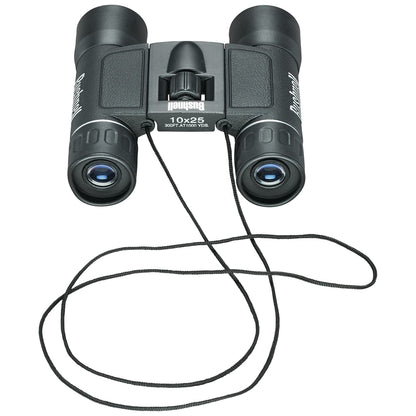 Bushnell Powerview 10x25 Compact Binoculars, High-Power Folding Roof Prism, Lightweight & Portable, Non-Slip Grip, Black - Ideal for Sports, Wildlife, and Outdoor Adventures