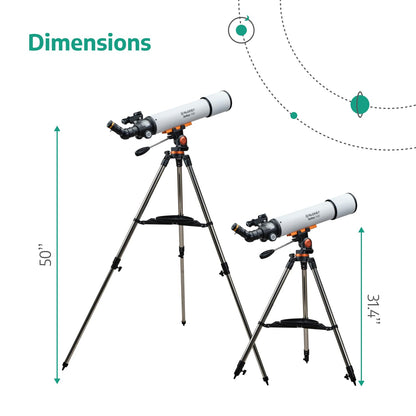 Slokey Discover The World Telescope for Astronomy for Adult Beginners - Professional, Portable and Powerful 20x-250x - Easy to Mount and Use - Astronomical Telescope for Moon, Planets and Stargazing