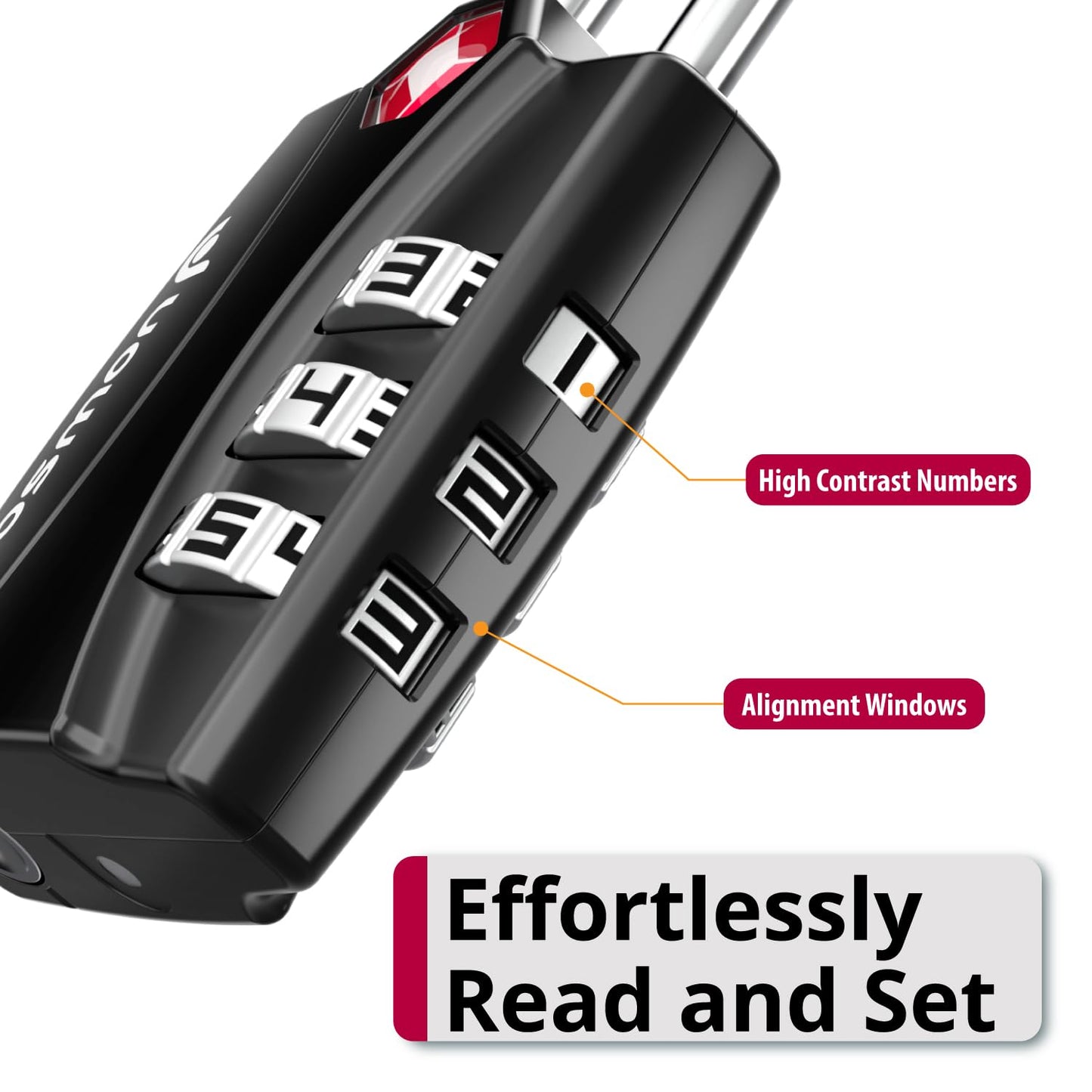 TSA Accepted Luggage Locks, Fosmon Open Alert Indicator 3 Digit Combination Padlock Codes for Travel Bag, Suit Case, Lockers, Gym, Bike Locks or Other (4 Pack)