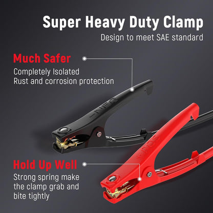 TOPDC 8 Gauge 12 Feet Jumper Cables for Car Battery, Heavy Duty Automotive Booster Cables for Jump Starting Dead or Weak Batteries with Carry Bag,(TD-P0812)