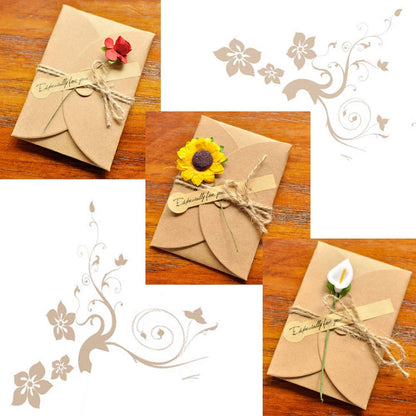 AECIH Flower Thank You Card 12 Pack All Occasion Greeting Card Handmade Invitation Card with Envelopes