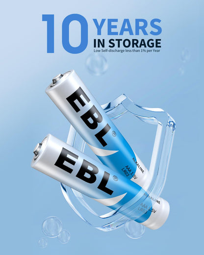 EBL AAA Batteries 24 Pack, 1.5V Alkaline Triple A Batteries, Long-Lasting Alkaline Power for All Your Devices, 10-Year Shelf Life