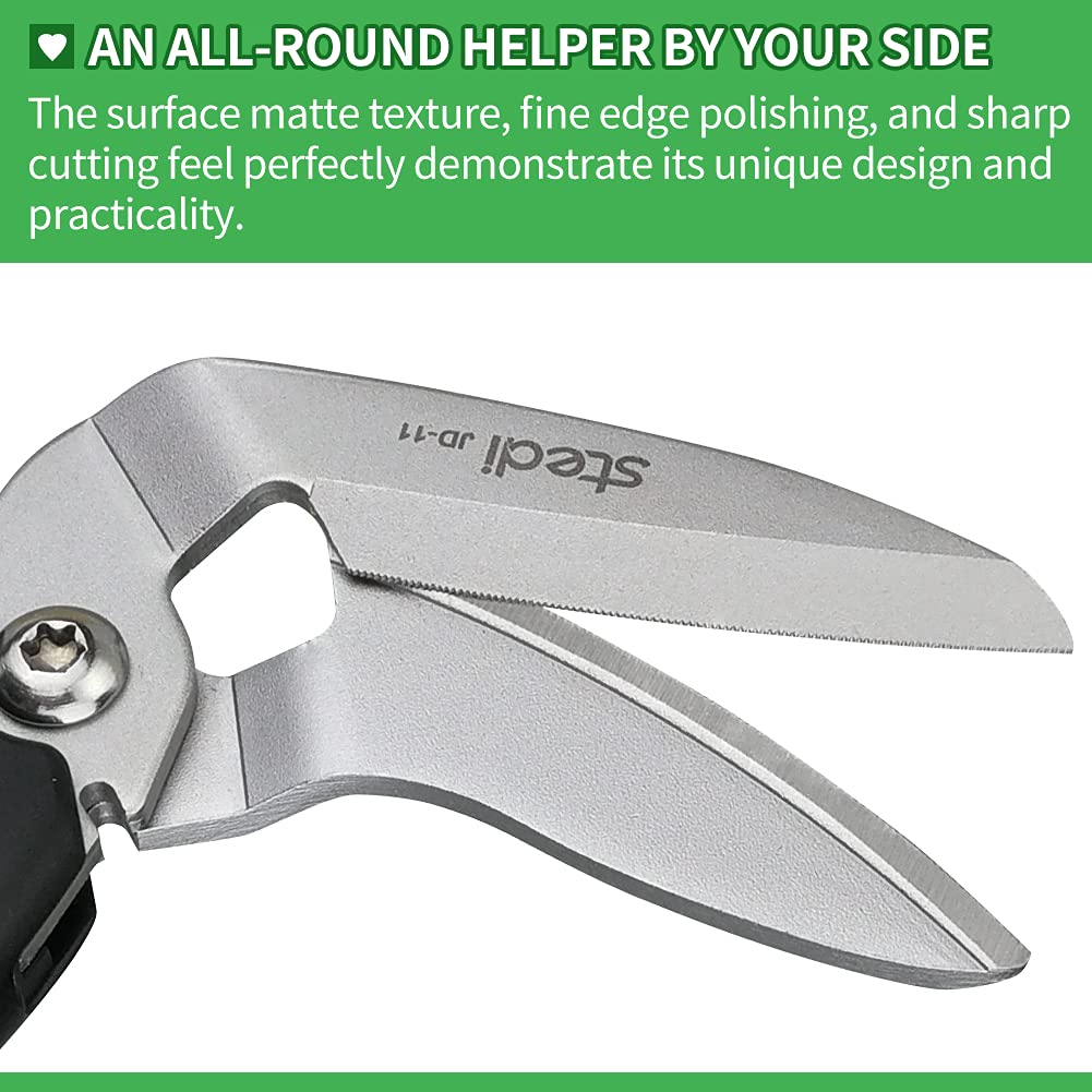 stedi 9-Inch Scissor Heavy Duty, All Purpose Scissors, Cardboard and Carpet Shears, TPR Handle, Extremely Sharp Blades with Finely Serrated -Easy Cutting Thick Paper, Leather, Fabric