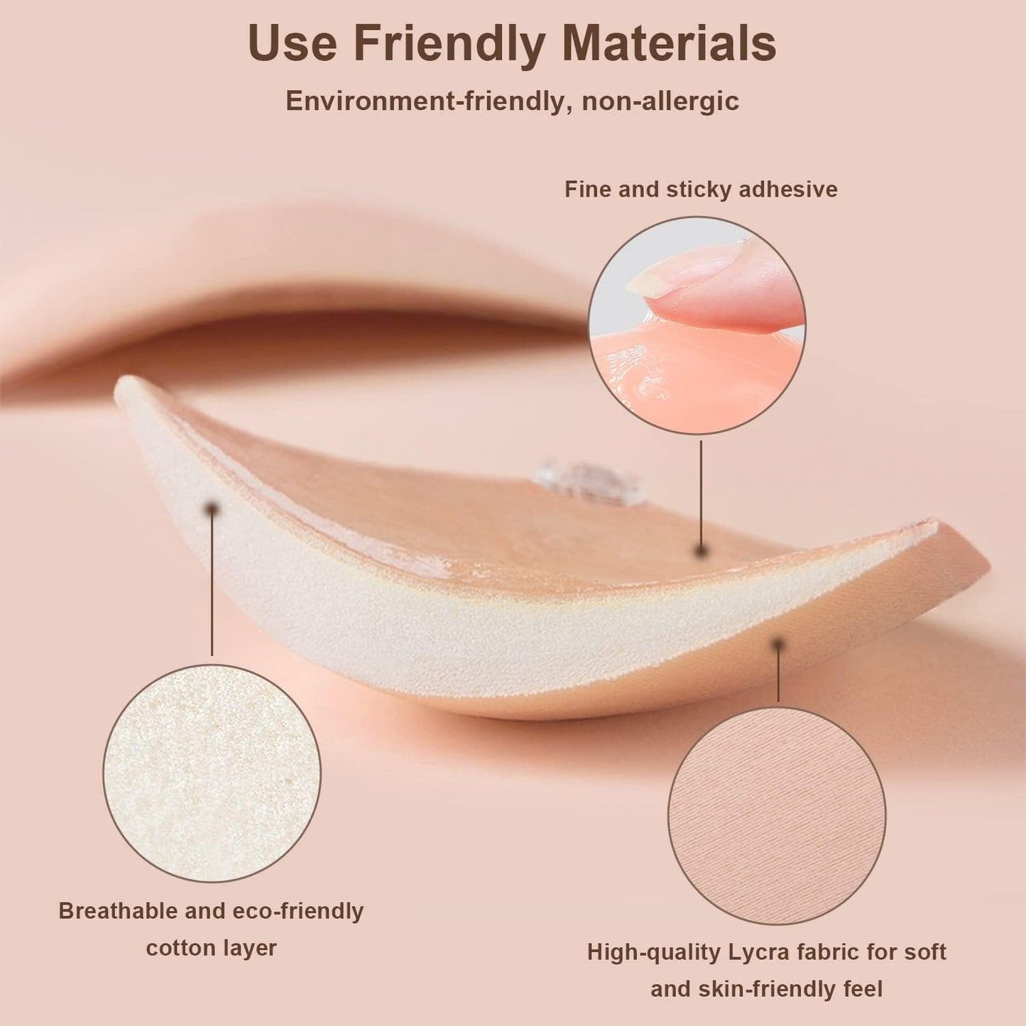 Awant Strapless Sticky Bra (US, Cup Band, A, Beige)