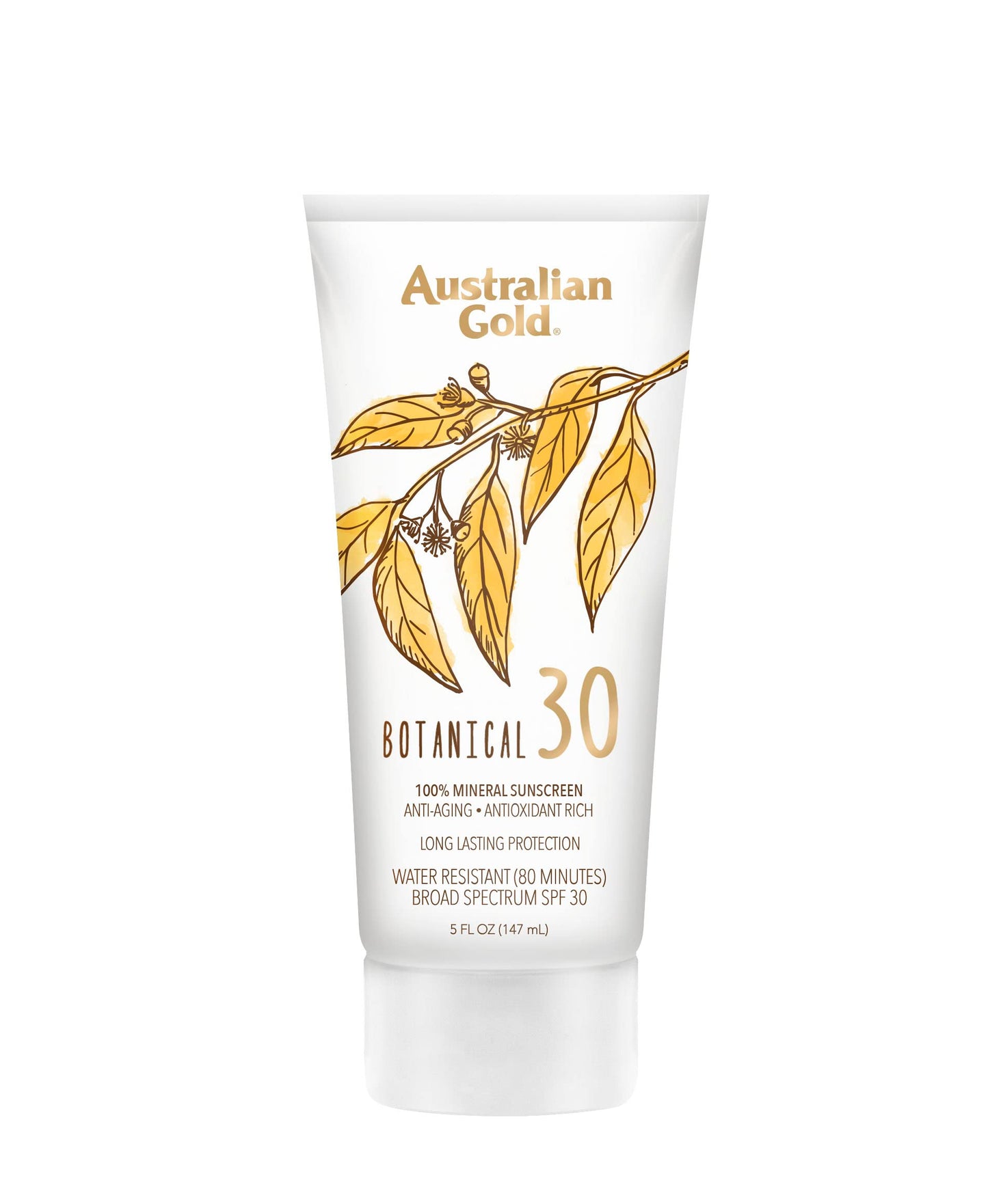 Australian Gold Botanical SPF 30 Mineral Sunscreen Lotion, Non-Chemical Sunblock with Titanium Dioxide & Zinc Oxide, Native-Australian Ingredients, Water-Resistant, Citrus Oasis Fragrance, 5 Oz