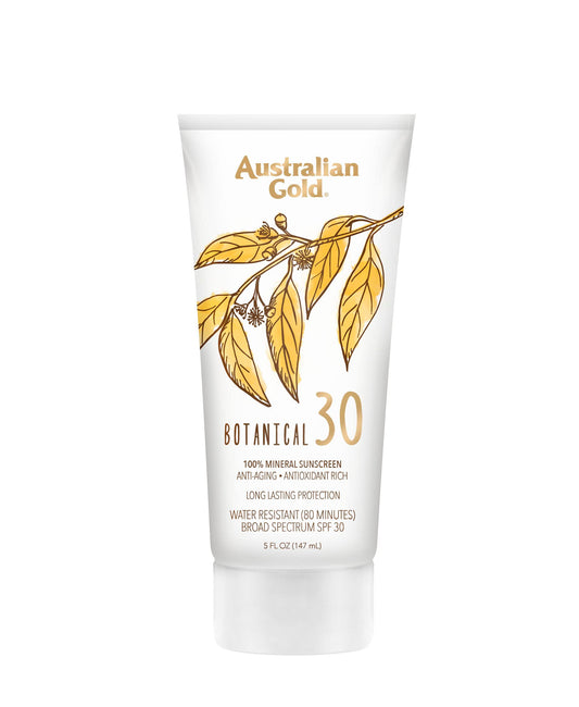 Australian Gold Botanical SPF 30 Mineral Sunscreen Lotion, Non-Chemical Sunblock with Titanium Dioxide & Zinc Oxide, Native-Australian Ingredients, Water-Resistant, Citrus Oasis Fragrance, 5 Oz