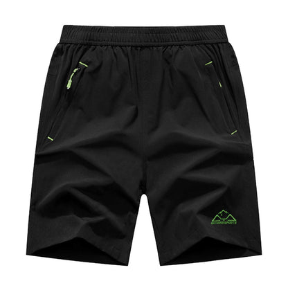 Rdruko Men's Outdoor Sports Hiking Shorts Lightwight Dry Fit Workout Running Shorts with Pockets(Black Green, US L)