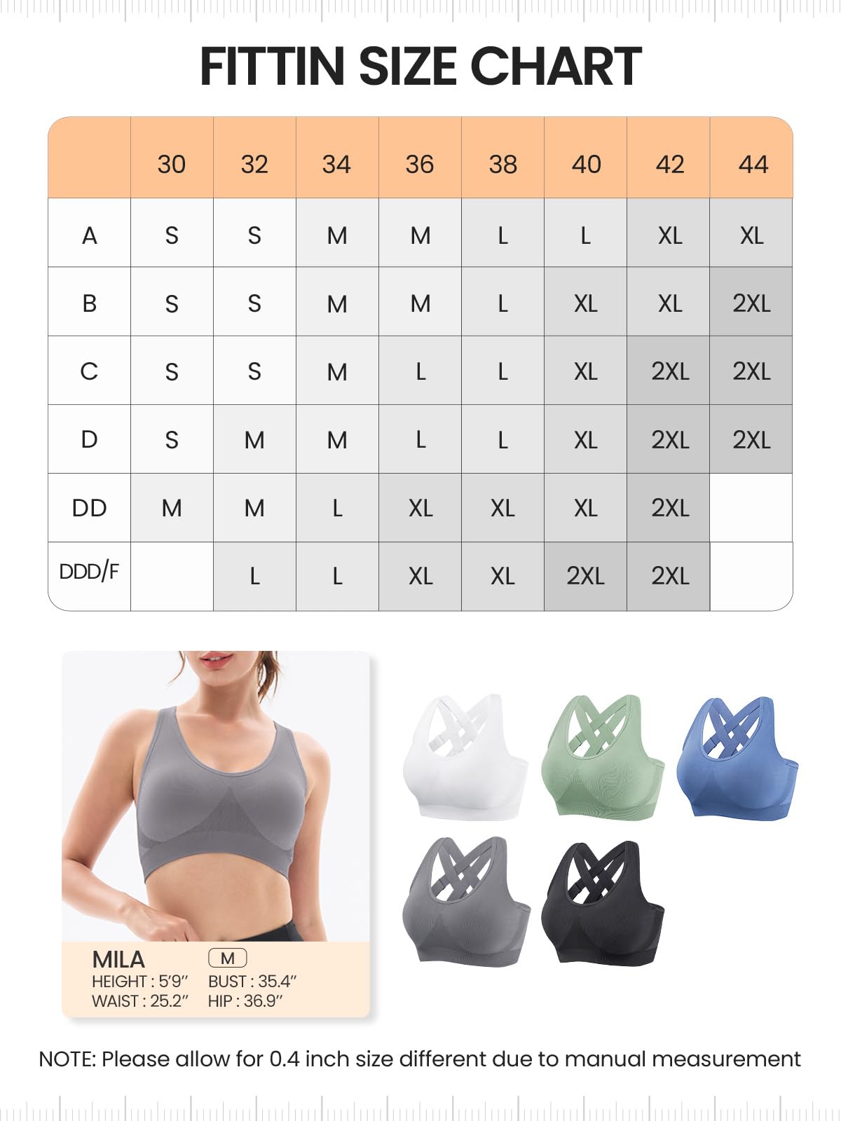 Sports Bras for Women High Support: Padded Workout Strappy Criss Cross Back Running Yoga Gym Seamless Medium Impact Push Up Crazy Girl Plus Size Bra 3 Pack Top Multipack Large Bust Breast White Black