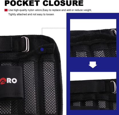 Wrist Arm Weights, Adjustable Wrist Weights, Removable Wrist Ankle Weights for Men Women, for Fitness, Walking, Jogging, Workout, Running, 1Pair 2 Pack (Max 6.6 LBS)