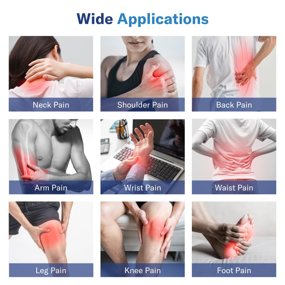 Alcedo TENS Unit + EMS Combination Machine Muscle Stimulator for Pain Relief, Electric Rechargeable Pulse Massager with 41 Modes for Back/Neck Pain Therapy