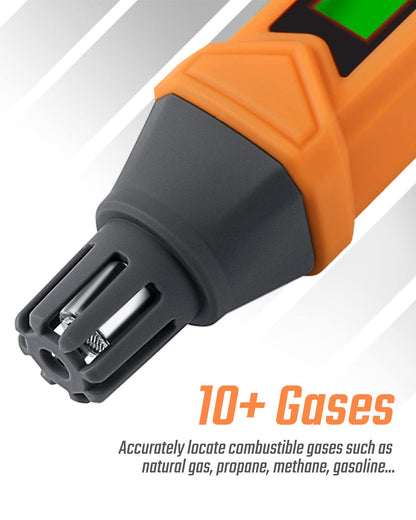 TopTes PT199 Natural Gas Leak Detector with Audible & Visual Alarm, Portable Gas Sniffer to Locate Combustible Sources Like Methane, Propane for Home(Includes Battery x2)-Orange