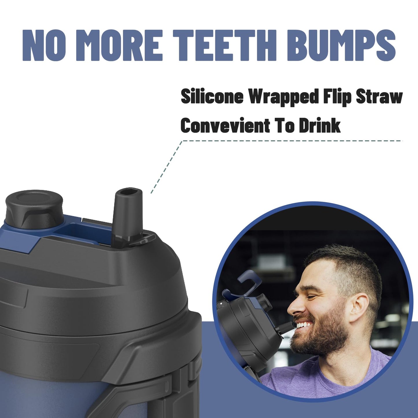 Zukro 1 Gallon Water Jug, One Gallon Large Triple Wall Insulated Metal Jug With Straw and Spout, No Sweat 128 oz Stainless Steel Sport Water Bottle Keeps Cold 48 Hours for Outdoors, Black