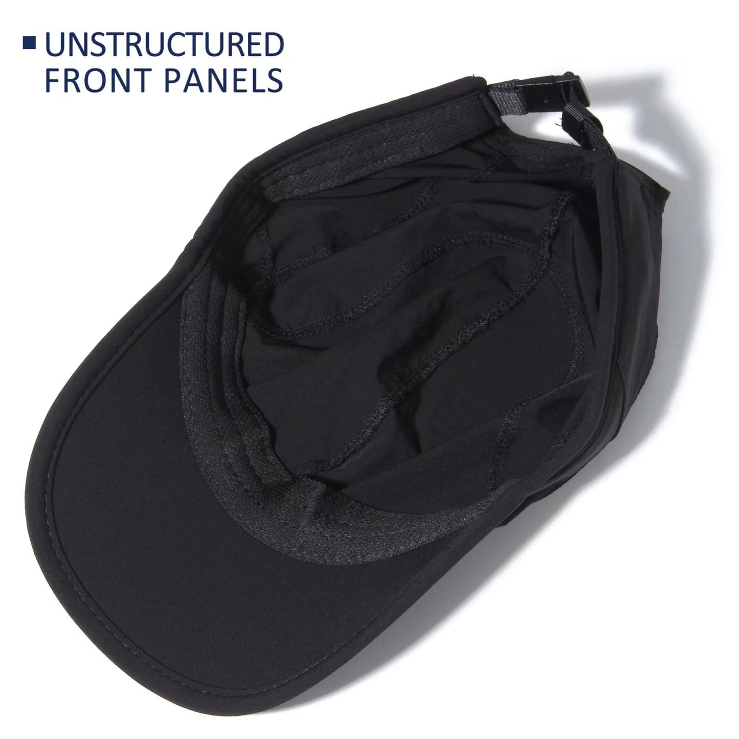 Sport Cap,Soft Brim Lightweight Running Hat Breathable Baseball Cap Quick Dry Sport Caps Cooling Portable Sun Hats for Men and Woman Performance Cloth Workouts and Outdoor Activities Black