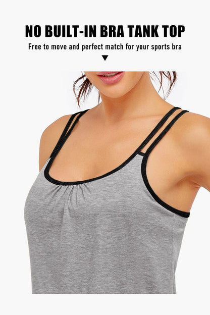 Yoga Workout Casual Relaxed fit Loose Tank top Sports Shirts Gym Fitness Athletic Exercise Tops Summer 2025 Grey