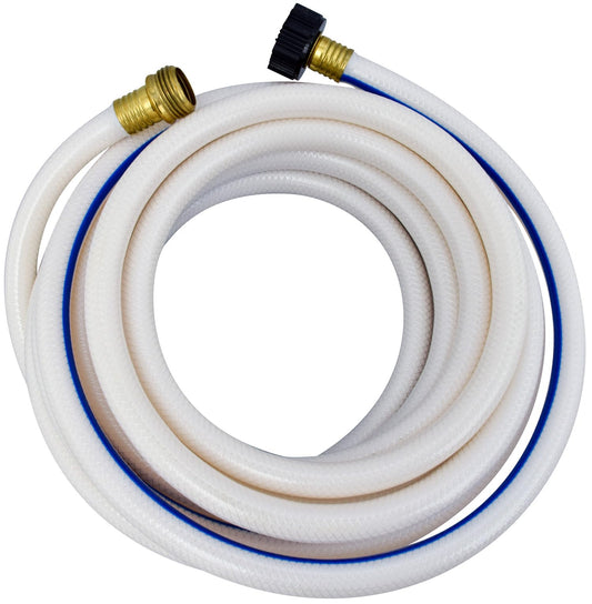 Valterra AquaFresh High Pressure Drinking Water Hose, Water Hose Hookup for RV - 1/2" x 25', White