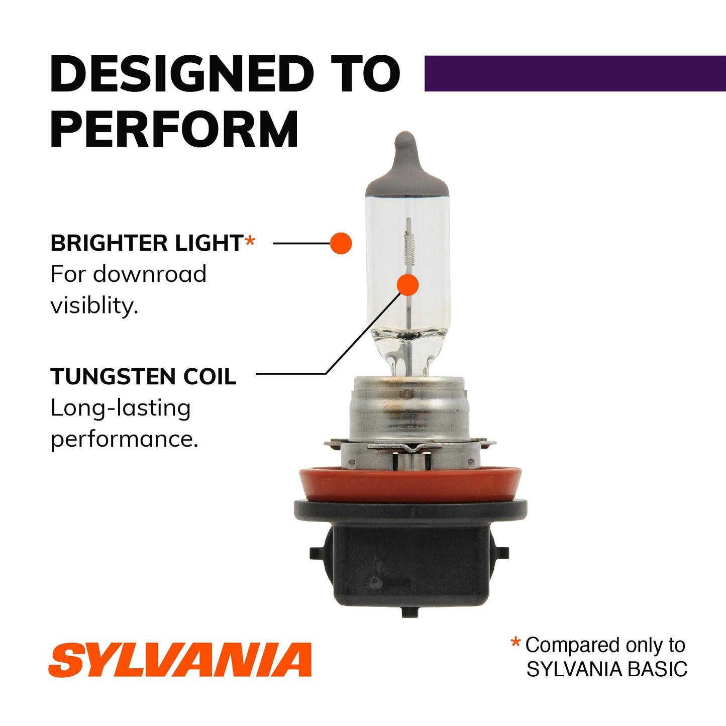 SYLVANIA - H11 XtraVision - High Performance Halogen Headlight Bulb, High Beam, Low Beam and Fog Replacement Bulb (Contains 2 Bulbs) (H11XV.BP2)