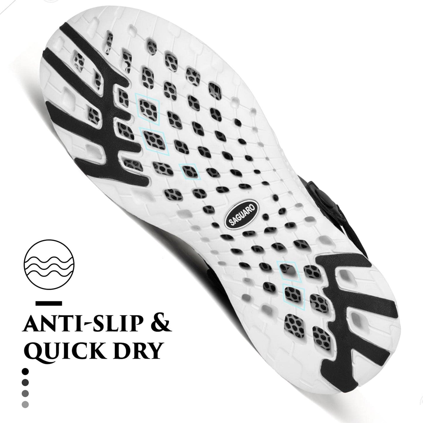 SAGUARO Men's Women's Quick Dry Garden Shoes Lightweight Breathable Gardening Clog Water Shoes Mesh Sandals for Sports Outdoor Beach Pool Exercise Black 10 Women/8 Men