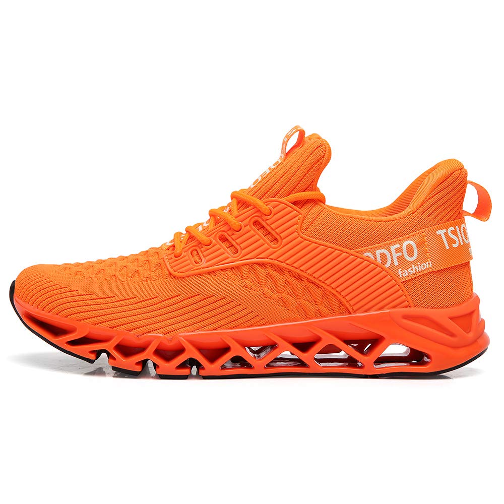 TSIODFO Slip on Sneakers for Women Sport Running Shoes Athletic Train Tennis Walking Shoes Ladies Gym Workout Jogging Fashion Sneaker Orange Size 8.5