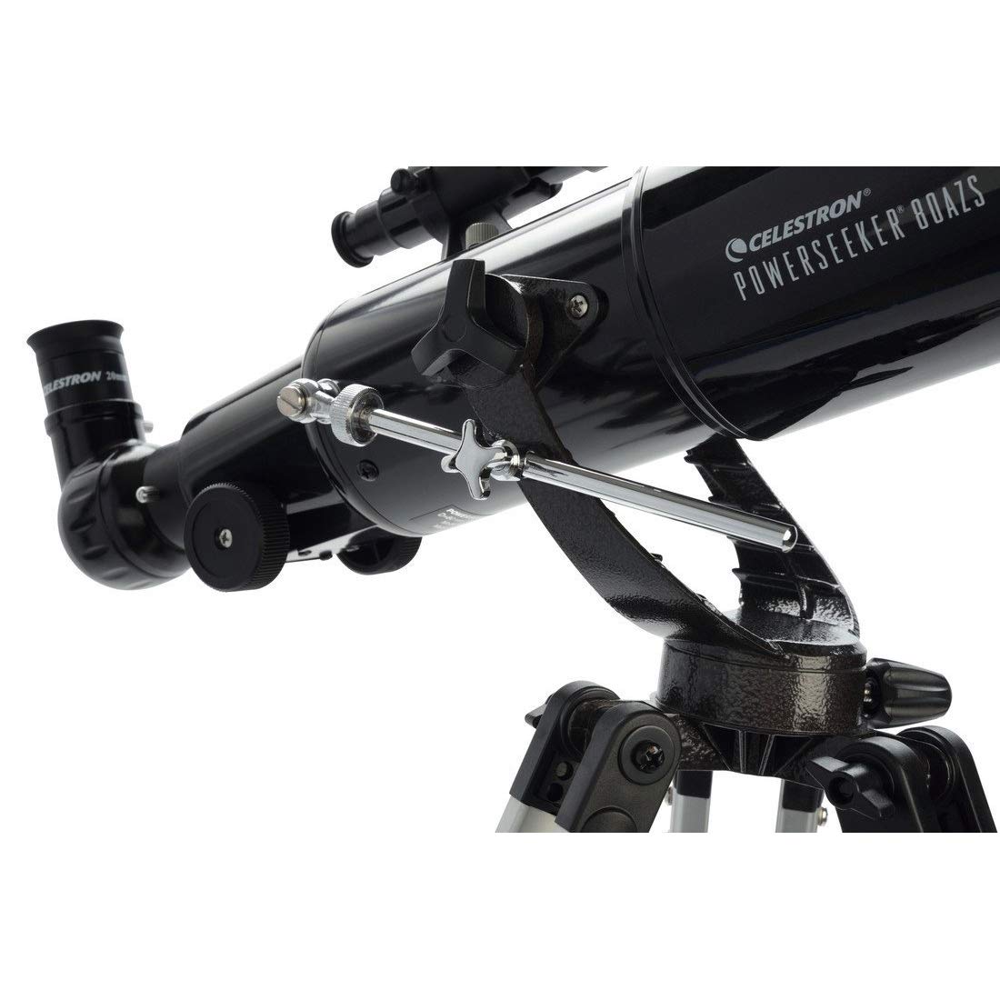 Celestron - PowerSeeker 80AZS Telescope - Manual Alt-Azimuth Telescope for Beginners - Compact and Portable - Bonus Astronomy Software Package - 80mm Aperture