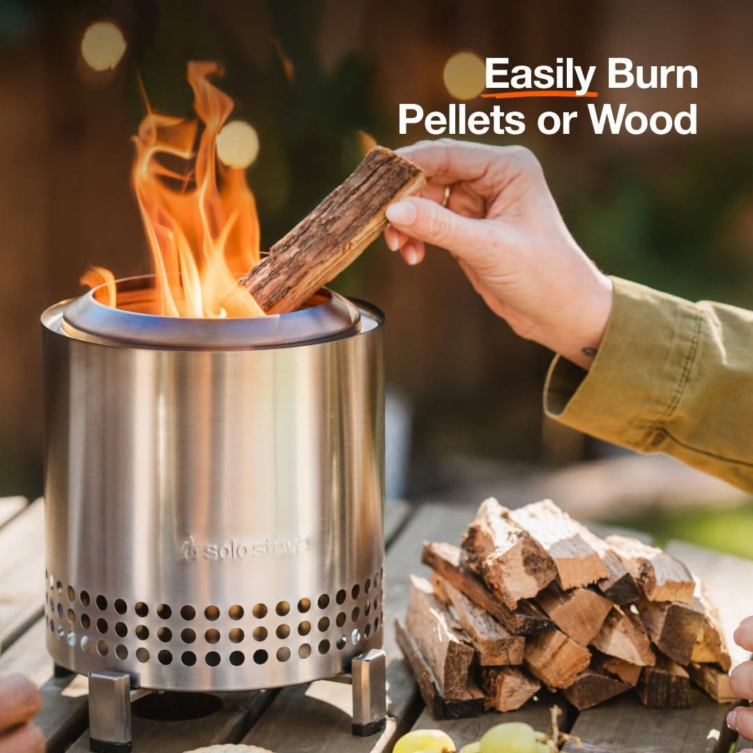 Solo Stove Mesa XL, 7 Inch Tabletop Fire Pit with Stand - Smokeless, Stainless Steel Fire Pit for Camping, Outdoor & Patio- Wood Burning or Pellet Fueled Portable Bonfire, 2.3lbs, Gunmetal
