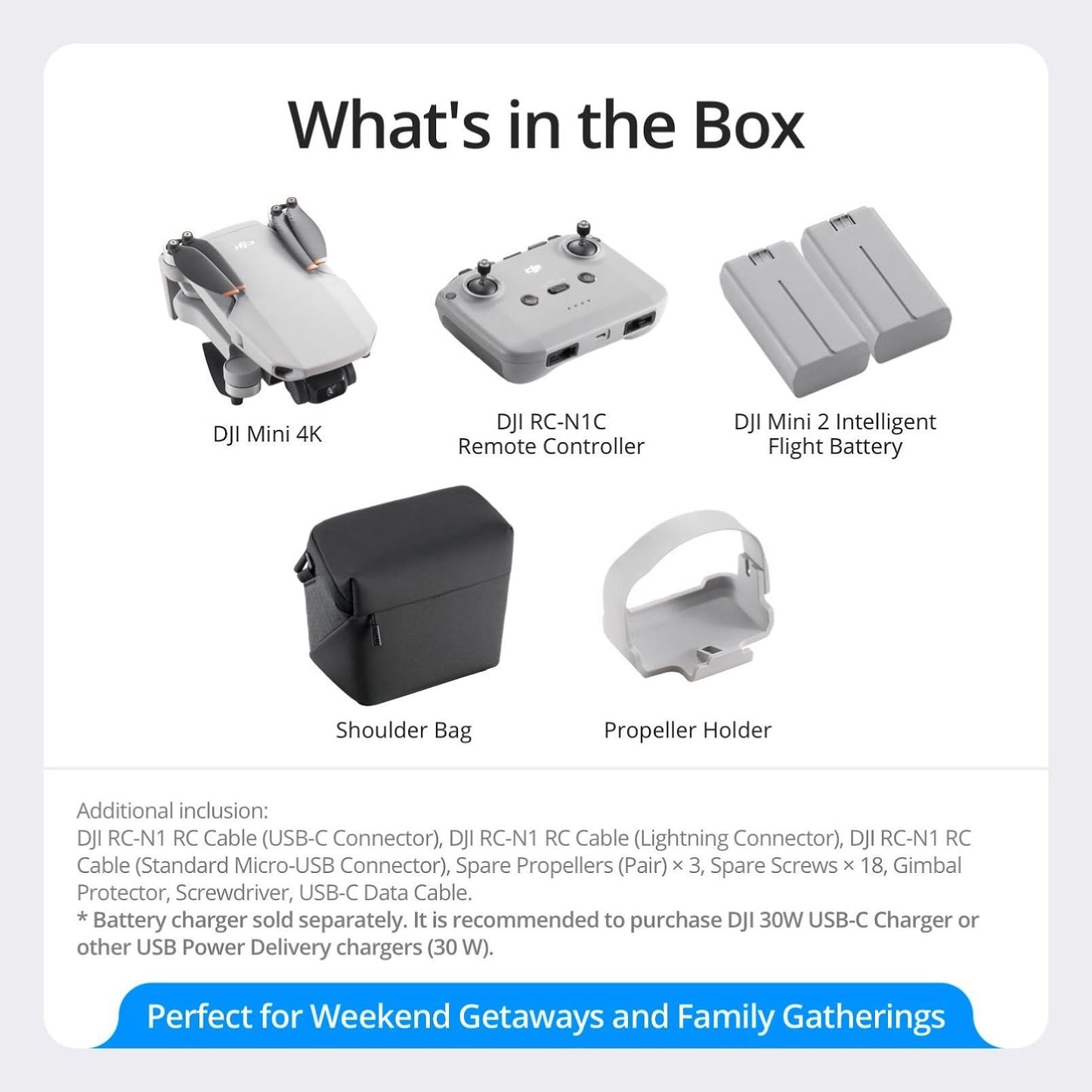 DJI Mini 4K Camera Drone Combo, Drone with 4K UHD Camera for Adults, Under 249 g, 3-Axis Gimbal Stabilization, 10km Video Transmission, Auto Return, 2 Batteries for 62-Min Max Flight Time, QuickShots