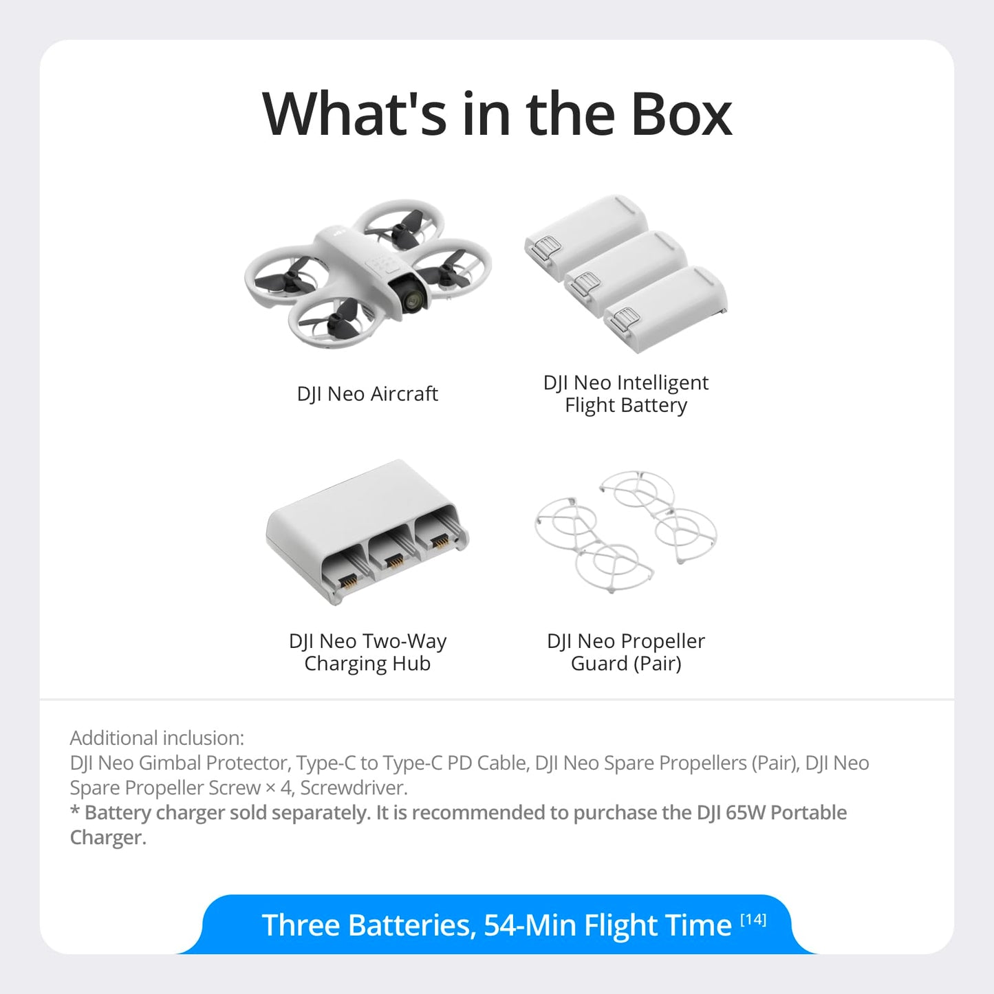 DJI Neo Three-Battery Combo, Mini Drone with 4K UHD Camera for Adults, 135g Self Flying Drone that Follows You, Palm Takeoff, Subject Tracking, QuickShots, Stabilized Video (Controller-Free)