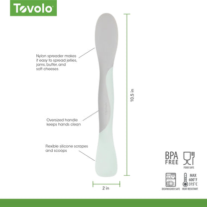 Tovolo Scoop & Spread Tool – Dual-Ended Silicone & Nylon Kitchen Utensil for Spreading, Scraping, Scooping, Slicing – BPA-Free, Heat-Resistant, Dishwasher Safe