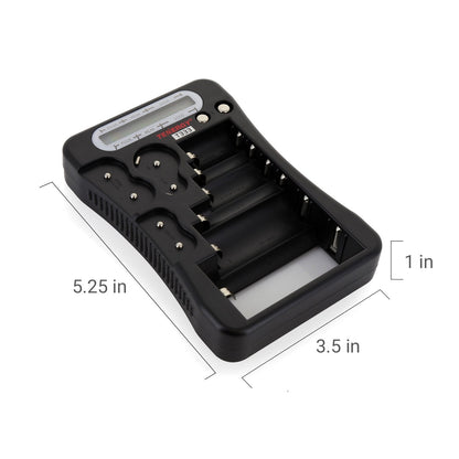 Tenergy T-333 Universal Battery Tester, LCD Display, Cell Checker, Multi-Purpose Small Battery Tester, for AA, AAA, C, D, 9V, CR123A, CR2, CRV3, 2CR5k CRP2, and Button Cell Batteries