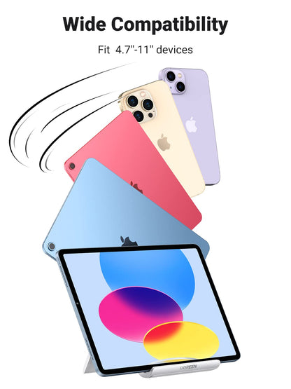 UGREEN Tablet Stand Holder Adjustable Portable Desktop Dock Office Compatible with iPad Pro 11 9.7 10.5 Air Mini 5 4 3 2 iPhone 17 16 15 14 13 12 White