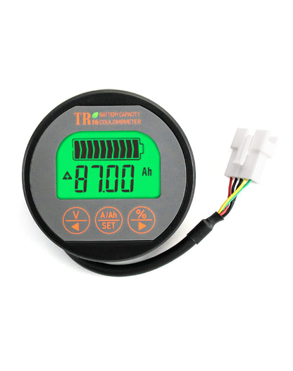 QWORK Battery Monitor Voltmeter Ammeter, Voltage Range 8V-80V and up to 500A, Voltage Current Meter with 13 ft Custom Cable