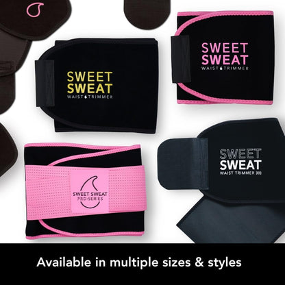 Sweet Sweat Waist Trimmer, by Sports Research - Get More From Your Workout - Sweat Band Increases Stomach Temp to Cut Water Weight - Gym Waist Trainer Belt for Women & Men - Faja para Hacer Ejercicios