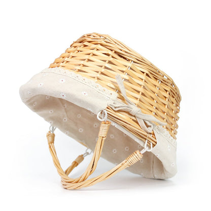 Wicker Basket Gift Baskets Empty Oval Willow Woven Picnic Basket Easter Candy Basket Storage Basket Wine Basket with Handle Egg Gathering Wedding Basket (Natural)