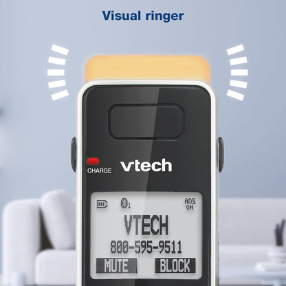 VTech IS8151-5 Super Long Range 5 Handset DECT 6.0 Cordless Phone for Home with Answering Machine, 2300 ft Range, Call Blocking, Bluetooth, Headset Jack, Power Backup, Intercom, Expandable to 12 HS