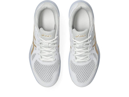 ASICS Women's Upcourt 6 Volleyball Shoes, 9, White/Champagne