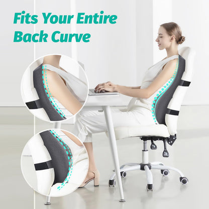 Dreamer Car High Back Support for Office Chair Fully Support Entire Back for Comfort,Pain Relief and Posture Improved- Memory Foam Lumbar Support Pillow for Office Chair,Recliner