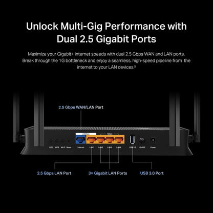 TP-Link Dual-Band BE3600 Wi-Fi 7 Router Archer BE230 | 4-Stream | 2×2.5G + 3×1G Ports, USB 3.0, 2.0 GHz Quad Core, 4 Antennas | VPN, EasyMesh, HomeShield, MLO, Private IOT | Free Expert Support