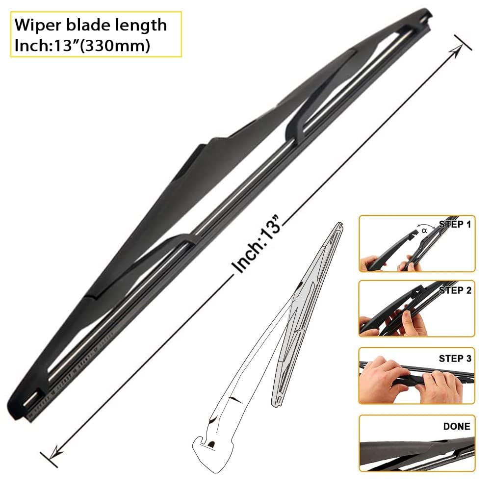 AUTOBOO 15"+15" Windshield Wipers with 13 Inch Rear Wiper Blade Replacement for Jeep wrangler JK 2008-2018,Jeep wrangler 2007-2017-Original Factory Quality (Pack of 3)